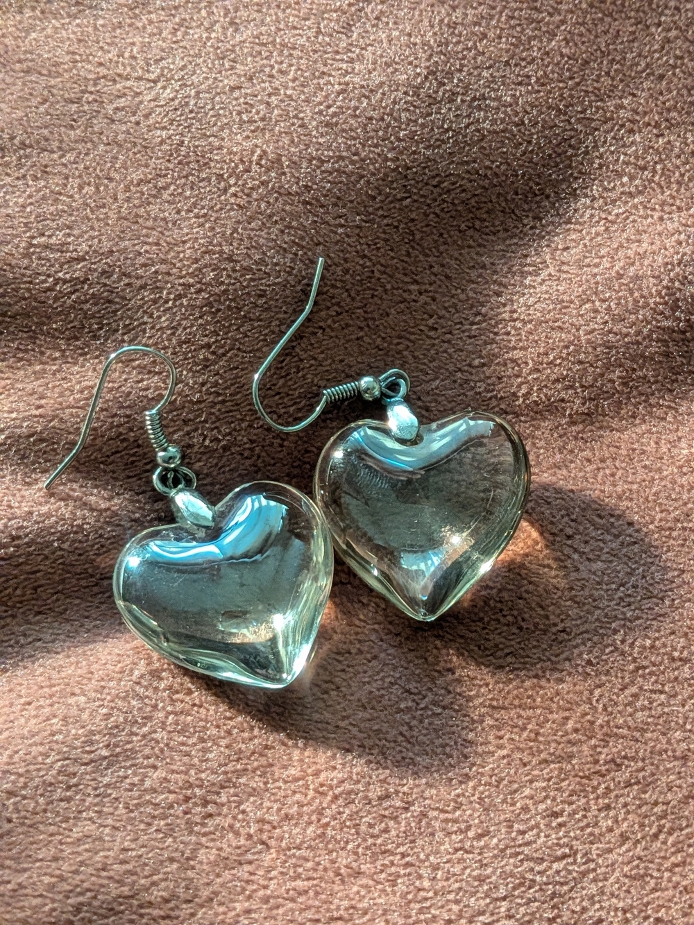 Y2K Clear Quartz Heart Drop Earrings - Clear |